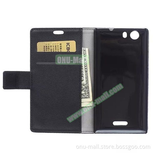 Karst Texture Wallet Style Flip Cover for WIKO Ridge Fab 4G Leather Case